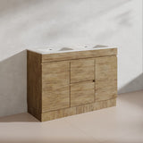 Lukka Camden Modern 1200mm Freestanding Vanity E0 MDF Wood Grain Single/Double Bowls Cabinet In Various Colors