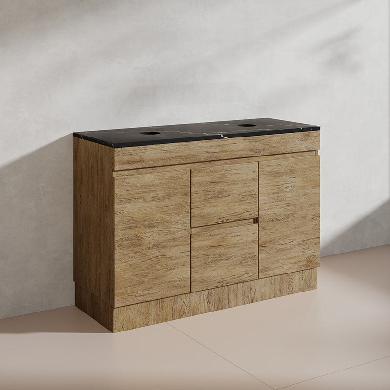 Lukka Camden Modern 1200mm Freestanding Vanity E0 MDF Wood Grain Single/Double Bowls Cabinet In Various Colors
