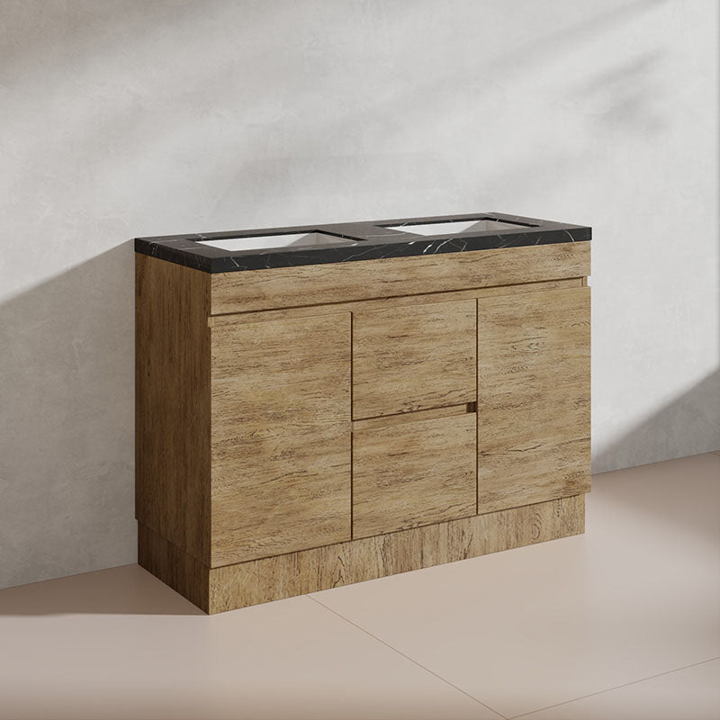 Lukka Camden Modern 1200mm Freestanding Vanity E0 MDF Wood Grain Single/Double Bowls Cabinet In Various Colors