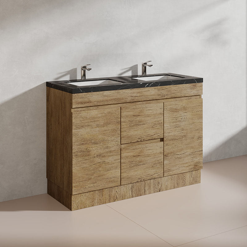 Lukka Camden Modern 1200mm Freestanding Vanity E0 MDF Wood Grain Single/Double Bowls Cabinet In Various Colors