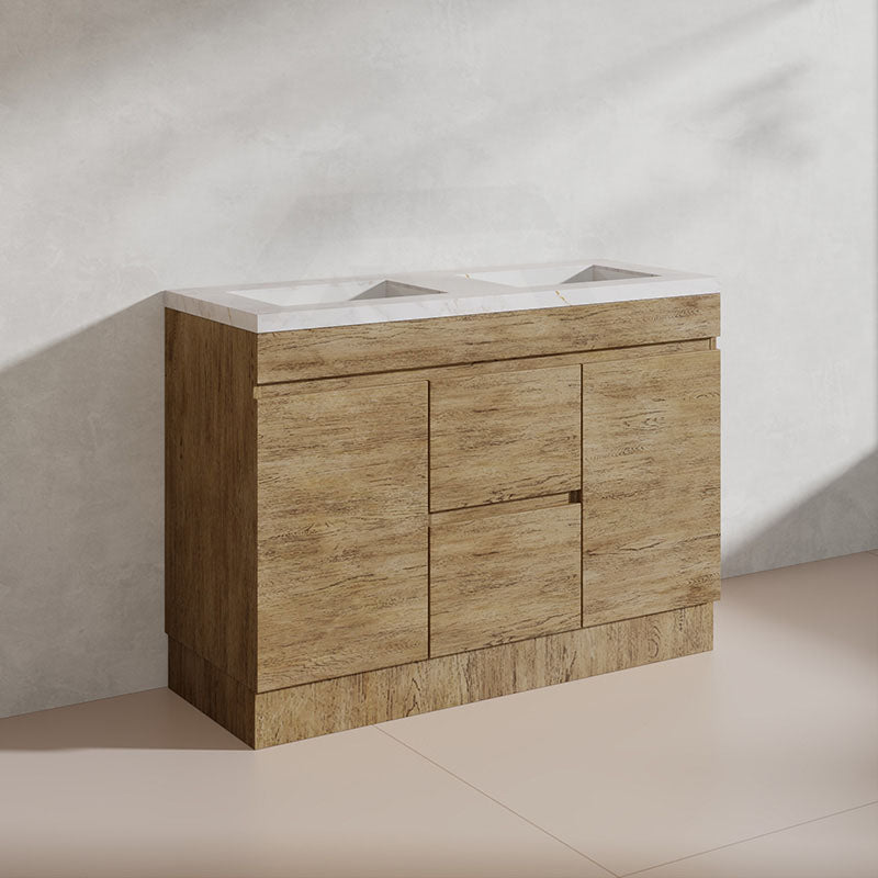Lukka Camden Modern 1200mm Freestanding Vanity E0 MDF Wood Grain Single/Double Bowls Cabinet In Various Colors