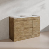 Lukka Camden Modern 1200mm Freestanding Vanity E0 MDF Wood Grain Single/Double Bowls Cabinet In Various Colors