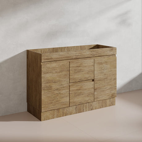 Lukka Camden Modern 1200mm Freestanding Vanity E0 MDF Wood Grain Single/Double Bowls Cabinet In Various Colors