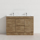 Lukka Camden Modern 1200mm Freestanding Vanity E0 MDF Wood Grain Single/Double Bowls Cabinet In Various Colors