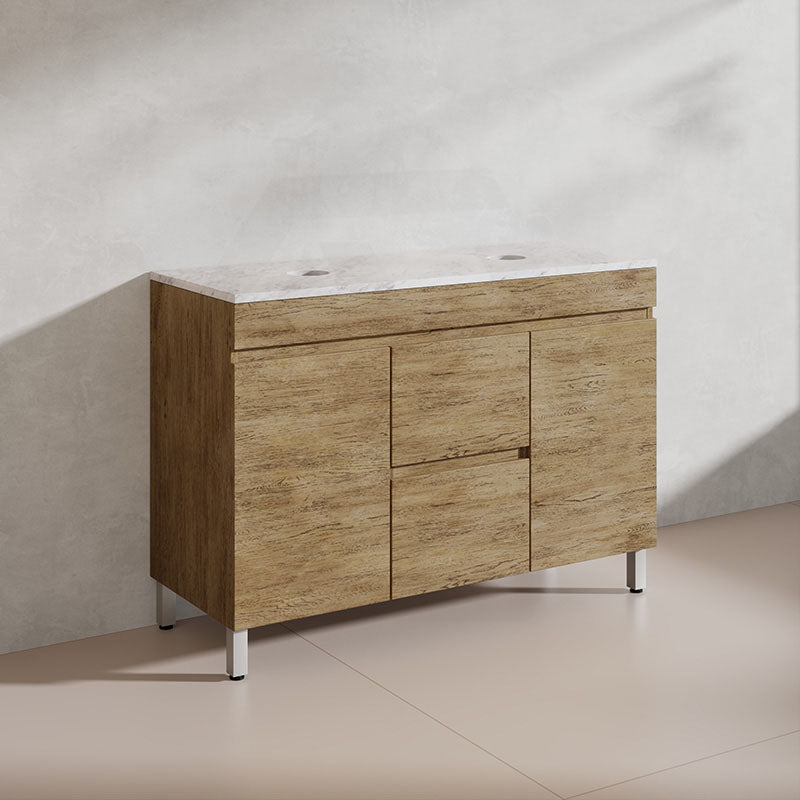 Lukka Camden Modern 1200mm Freestanding Vanity E0 MDF Wood Grain Single/Double Bowls Cabinet In Various Colors