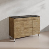 Lukka Camden Modern 1200mm Freestanding Vanity E0 MDF Wood Grain Single/Double Bowls Cabinet In Various Colors