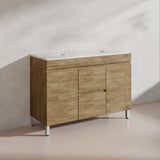 Lukka Camden Modern 1200mm Freestanding Vanity E0 MDF Wood Grain Single/Double Bowls Cabinet In Various Colors