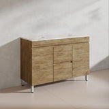 Lukka Camden Modern 1200mm Freestanding Vanity E0 MDF Wood Grain Single/Double Bowls Cabinet In Various Colors