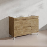Lukka Camden Modern 1200mm Freestanding Vanity E0 MDF Wood Grain Single/Double Bowls Cabinet In Various Colors