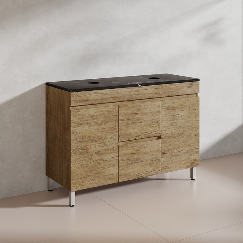 Lukka Camden Modern 1200mm Freestanding Vanity E0 MDF Wood Grain Single/Double Bowls Cabinet In Various Colors
