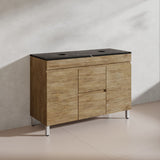 Lukka Camden Modern 1200mm Freestanding Vanity E0 MDF Wood Grain Single/Double Bowls Cabinet In Various Colors