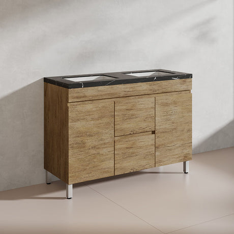 Lukka Camden Modern 1200mm Freestanding Vanity E0 MDF Wood Grain Single/Double Bowls Cabinet In Various Colors