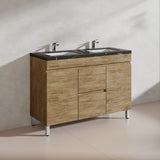 Lukka Camden Modern 1200mm Freestanding Vanity E0 MDF Wood Grain Single/Double Bowls Cabinet In Various Colors