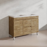 Lukka Camden Modern 1200mm Freestanding Vanity E0 MDF Wood Grain Single/Double Bowls Cabinet In Various Colors
