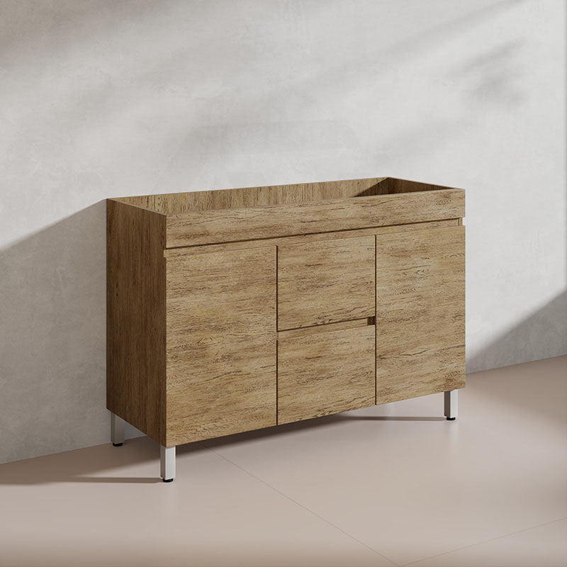 Lukka Camden Modern 1200mm Freestanding Vanity E0 MDF Wood Grain Single/Double Bowls Cabinet In Various Colors