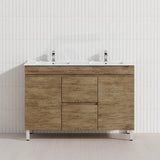 Lukka Camden Modern 1200mm Freestanding Vanity E0 MDF Wood Grain Single/Double Bowls Cabinet In Various Colors