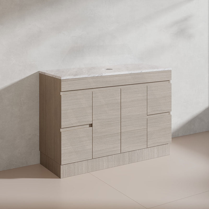 Lukka Camden Modern 1200mm Freestanding Vanity E0 MDF Wood Grain Single/Double Bowls Cabinet In Various Colors