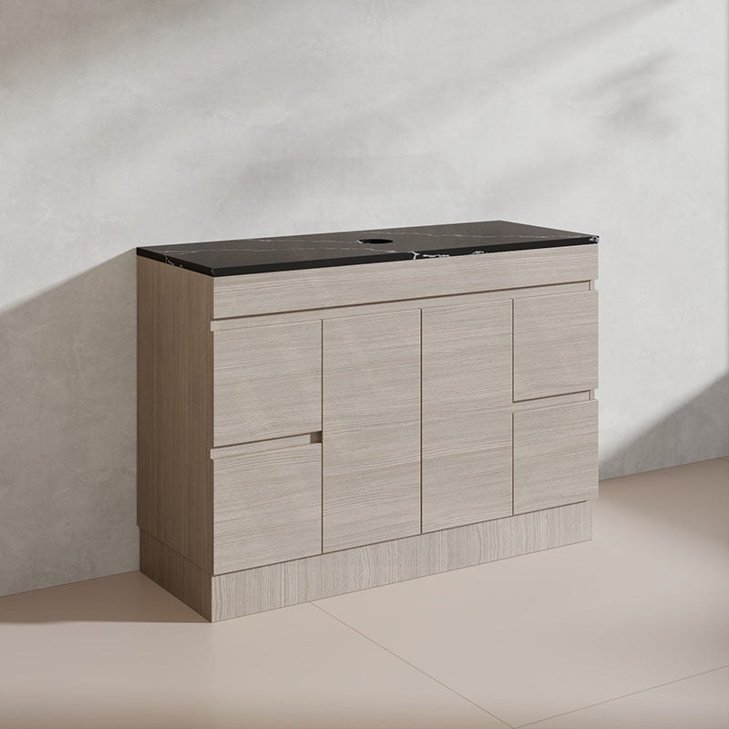 Lukka Camden Modern 1200mm Freestanding Vanity E0 MDF Wood Grain Single/Double Bowls Cabinet In Various Colors