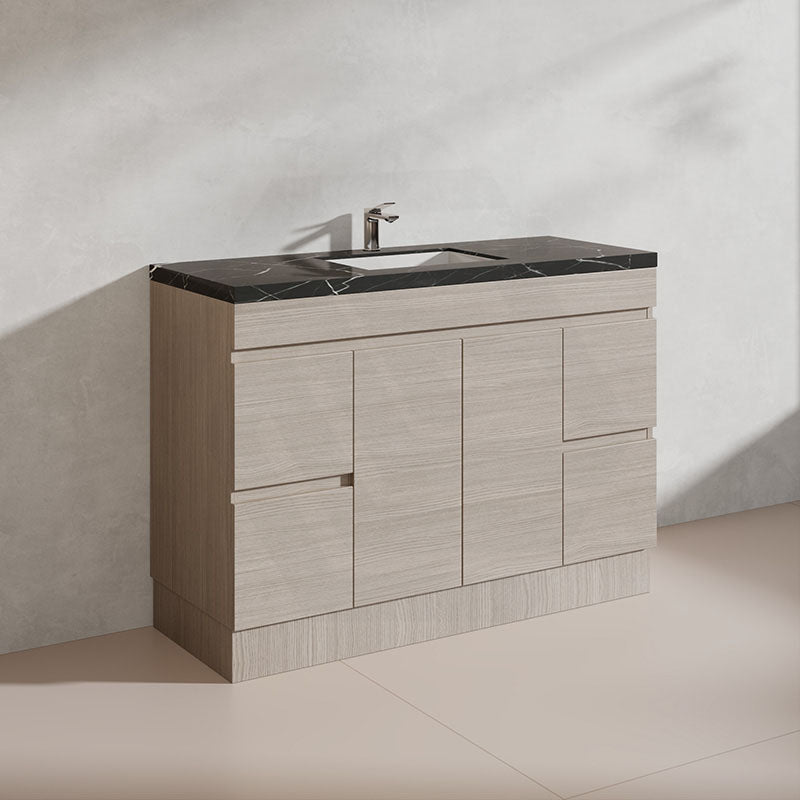 Lukka Camden Modern 1200mm Freestanding Vanity E0 MDF Wood Grain Single/Double Bowls Cabinet In Various Colors