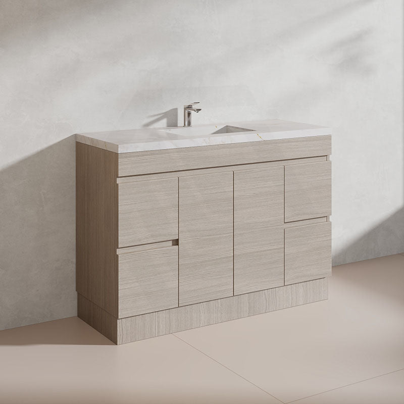 Lukka Camden Modern 1200mm Freestanding Vanity E0 MDF Wood Grain Single/Double Bowls Cabinet In Various Colors