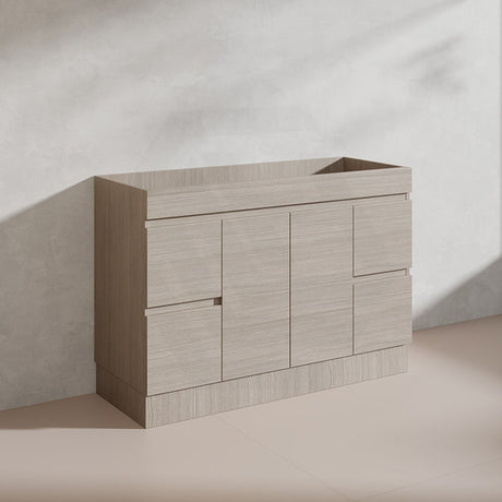 Lukka Camden Modern 1200mm Freestanding Vanity E0 MDF Wood Grain Single/Double Bowls Cabinet In Various Colors