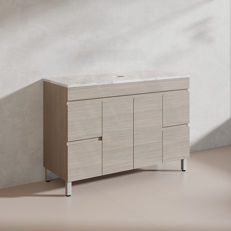 Lukka Camden Modern 1200mm Freestanding Vanity E0 MDF Wood Grain Single/Double Bowls Cabinet In Various Colors