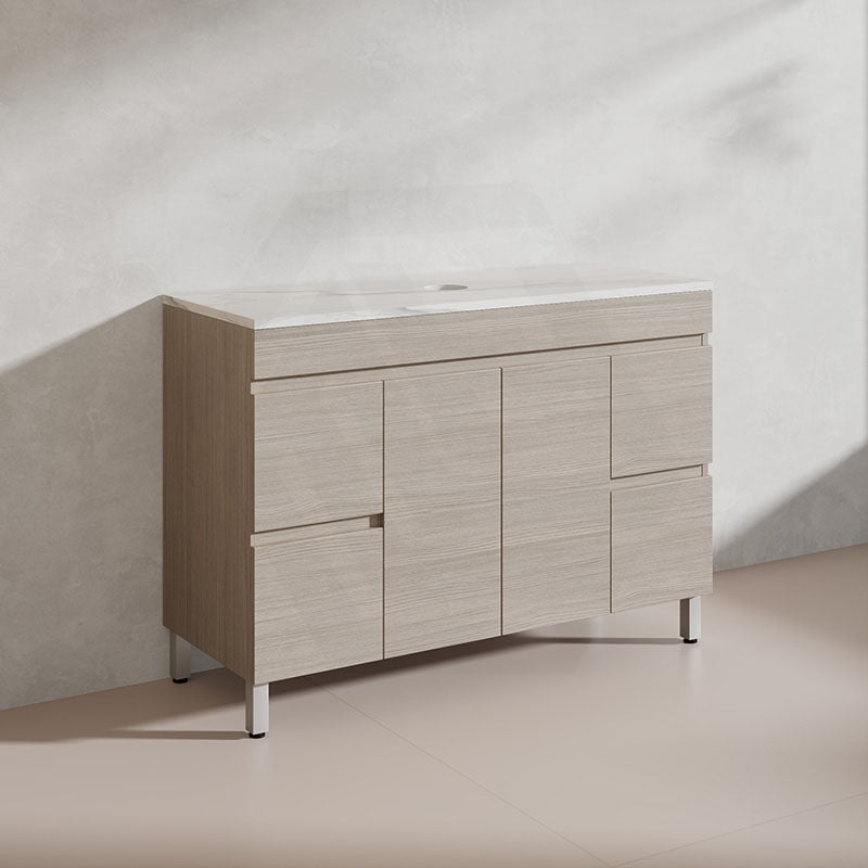 Lukka Camden Modern 1200mm Freestanding Vanity E0 MDF Wood Grain Single/Double Bowls Cabinet In Various Colors