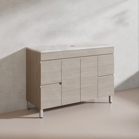Lukka Camden Modern 1200mm Freestanding Vanity E0 MDF Wood Grain Single/Double Bowls Cabinet In Various Colors