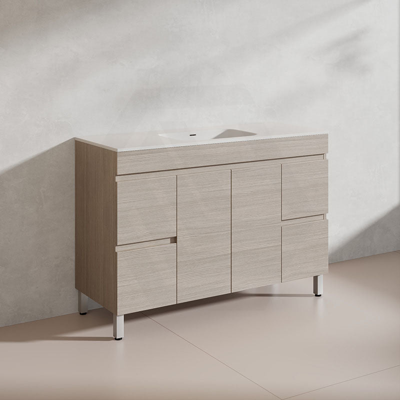 Lukka Camden Modern 1200mm Freestanding Vanity E0 MDF Wood Grain Single/Double Bowls Cabinet In Various Colors