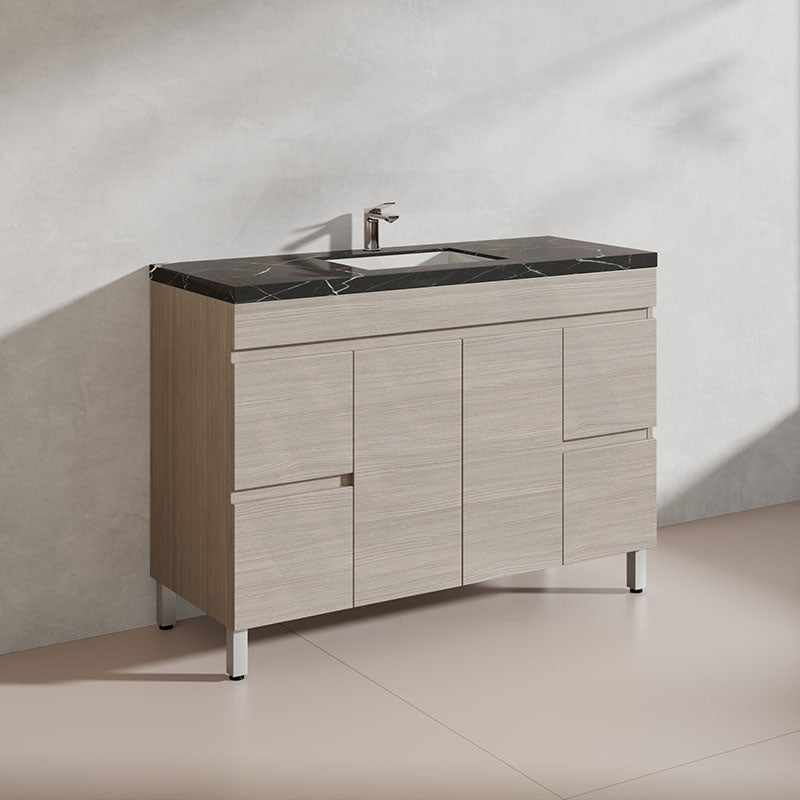 Lukka Camden Modern 1200mm Freestanding Vanity E0 MDF Wood Grain Single/Double Bowls Cabinet In Various Colors