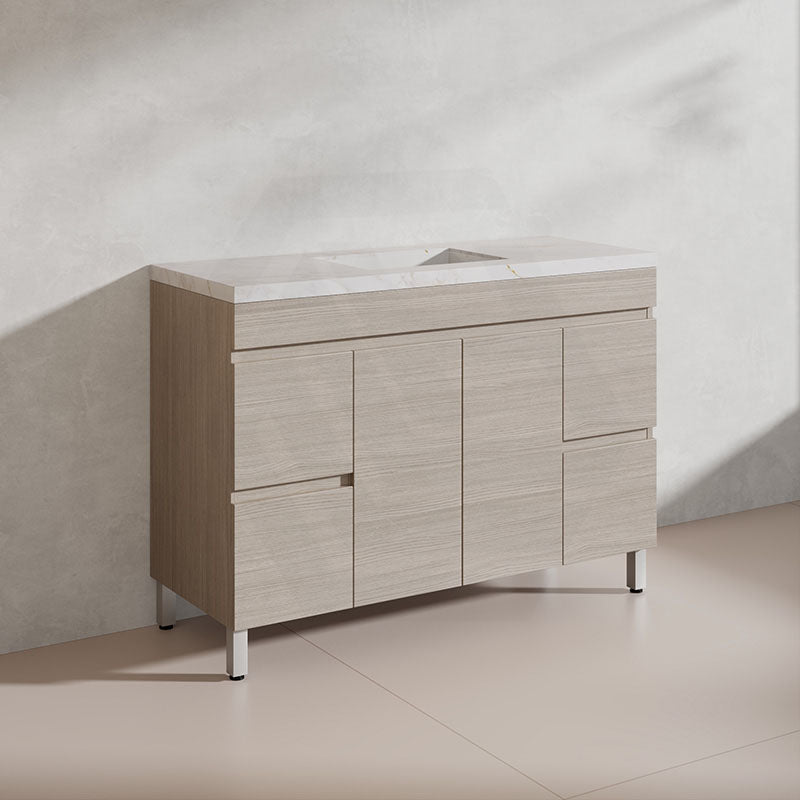 Lukka Camden Modern 1200mm Freestanding Vanity E0 MDF Wood Grain Single/Double Bowls Cabinet In Various Colors