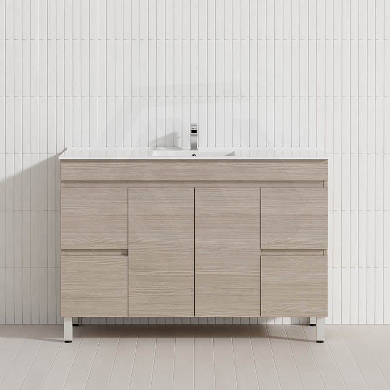 Lukka Camden Modern 1200mm Freestanding Vanity E0 MDF Wood Grain Single/Double Bowls Cabinet In Various Colors