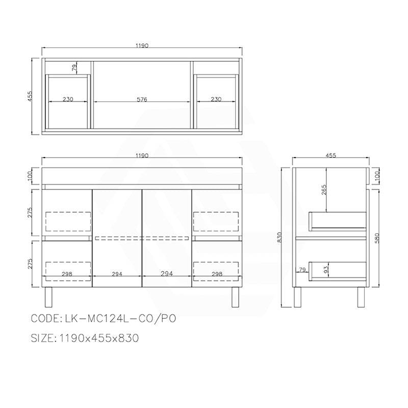 Lukka Camden Modern 1200mm Freestanding Vanity E0 MDF Wood Grain Single/Double Bowls Cabinet In Various Colors