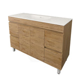 Lukka Camden Modern 1200mm Freestanding Vanity E0 MDF Wood Grain Single/Double Bowls Cabinet In Various Colors