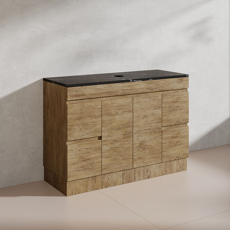 Lukka Camden Modern 1200mm Freestanding Vanity E0 MDF Wood Grain Single/Double Bowls Cabinet In Various Colors