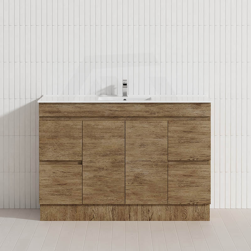 Lukka Camden Modern 1200mm Freestanding Vanity E0 MDF Wood Grain Single/Double Bowls Cabinet In Various Colors