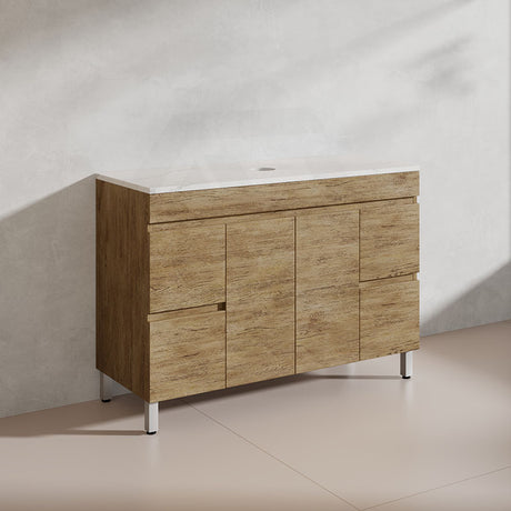 Lukka Camden Modern 1200mm Freestanding Vanity E0 MDF Wood Grain Single/Double Bowls Cabinet In Various Colors