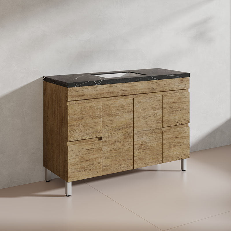 Lukka Camden Modern 1200mm Freestanding Vanity E0 MDF Wood Grain Single/Double Bowls Cabinet In Various Colors
