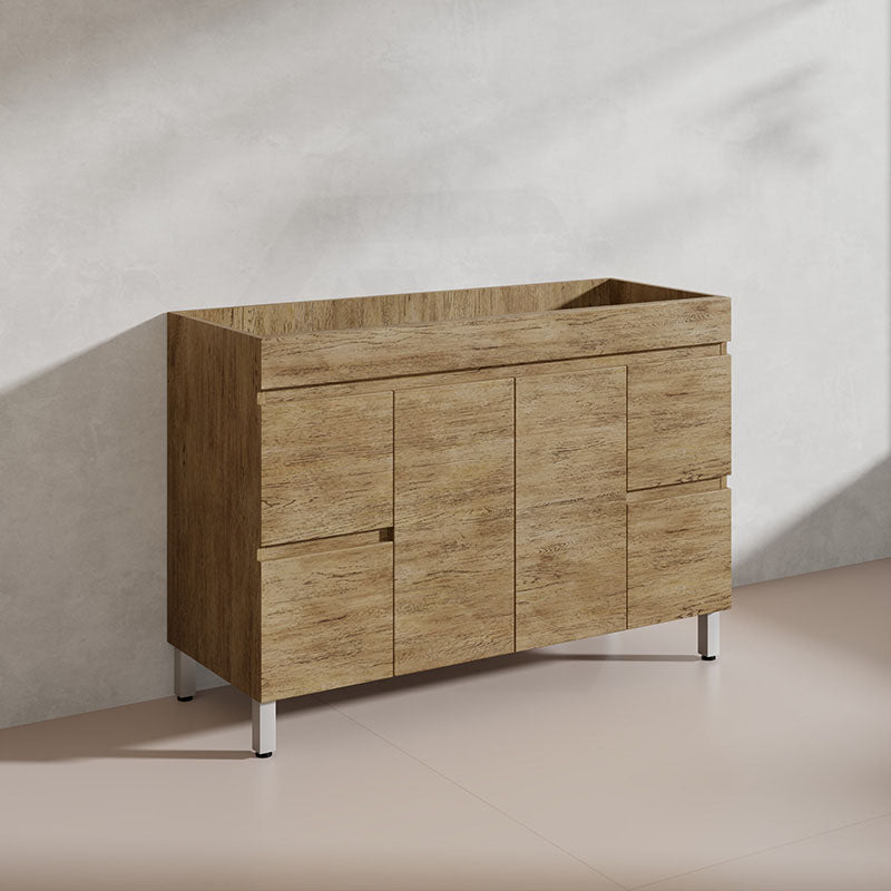 Lukka Camden Modern 1200mm Freestanding Vanity E0 MDF Wood Grain Single/Double Bowls Cabinet In Various Colors