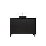 Lukka Crete Modern 600-1500mm Matt Black/White Freestanding Vanity with Legs PVC Board Linear Surface