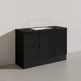 Lukka Crete Modern 1200mm Matt Black/White Freestanding Vanity Single/Double Bowls PVC Board Linear Surface
