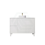 Lukka Crete Modern 600-1500mm Matt Black/White Freestanding Vanity with Legs PVC Board Linear Surface
