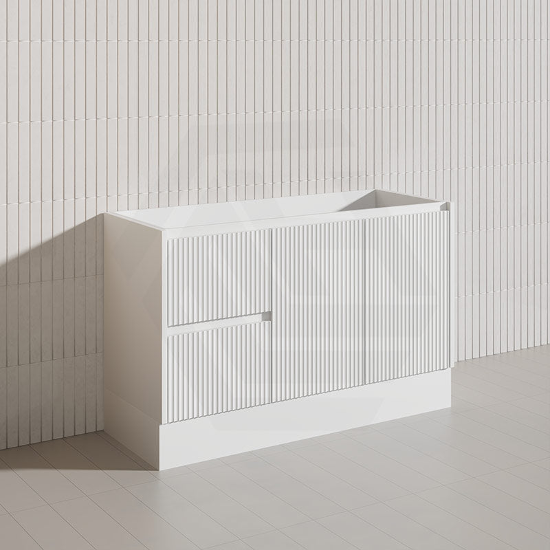 Lukka Crete Modern 1200mm Matt Black/White Freestanding Vanity Single/Double Bowls PVC Board Linear Surface