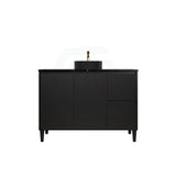 Lukka Crete Modern 600-1500mm Matt Black/White Freestanding Vanity with Legs PVC Board Linear Surface