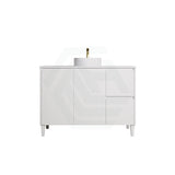 Lukka Crete Modern 600-1500mm Matt Black/White Freestanding Vanity with Legs PVC Board Linear Surface