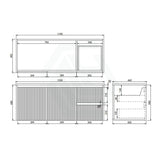 600-1500mm Lukka Crete Wall Hung Bathroom Fluted Vanity Matt White/Black PVC Board Cabinet ONLY & Ceramic Top Available