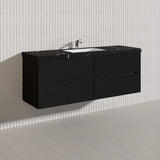 Lukka Cabarita 1500mm Modern Wall Hung Vanity PVC Single/Double Bowls Cabinet Variant Colour Available