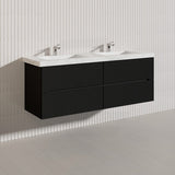 Lukka Cabarita 1500mm Modern Wall Hung Vanity PVC Single/Double Bowls Cabinet Variant Colour Available