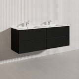 Lukka Cabarita 1500mm Modern Wall Hung Vanity PVC Single/Double Bowls Cabinet Variant Colour Available