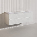 Lukka Cabarita 1500mm Modern Wall Hung Vanity PVC Single/Double Bowls Cabinet Variant Colour Available